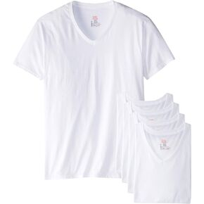Hanes Men's Best V-Neck T-Shirt, White, 3XL (Pack of 6)