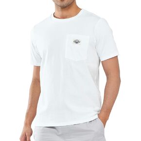 NORTHYARD Men's Cotton Work Shirt Heavyweight Crew Neck Short Sleeve T-Shirts Relaxed Fit Outdoor Wear with Chest Pocket