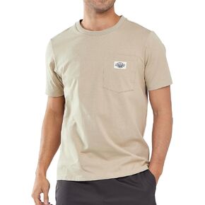 NORTHYARD Men's Cotton Work Shirt Heavyweight Crew Neck Short Sleeve T-Shirts Relaxed Fit Outdoor Wear with Chest Pocket in Kuwait