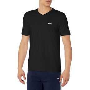 BOSS Men's Small Logo Cotton Vneck Short Sleeve Tshirt