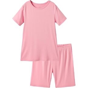 Girls Boys Pajamas Set Soft Short Sleeve Sleepwear Unisex Toddler Snug Fit Shorts Kids 2 Piece Pjs 2T-7Y