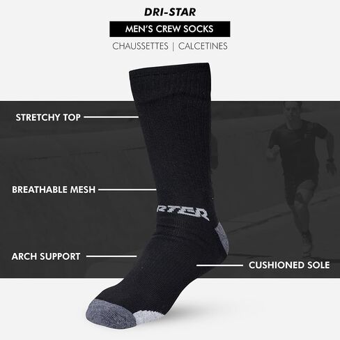 STARTER Mens Socks Size 6-12 Athletic DRI-FIT Mid Crew Socks for Men in Saudi Arabia