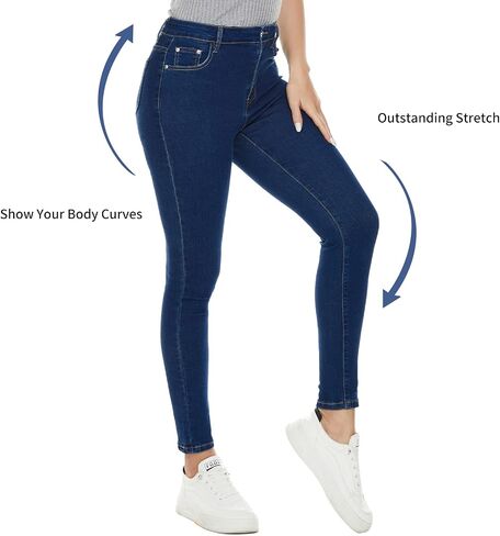 VIPONES Women Jeans High Waisted Skinny Stretchy Soft Slim Fit Distressed Comfy Classic Jeggings Denim Pants in Kuwait