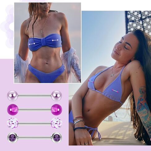 8Pairs 14G Surgical Steel Nipple Ring for Women Flower Heart CZ Barbell Nipple Rings Cute Nipple Rings Piercing Jewelry in Saudi Arabia