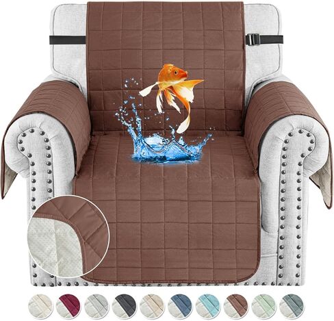 MAXIJIN Waterproof Couch Covers for 3 Cushion Couch Sofa Pet Friendly, 69" Quilted Sofa Covers Washable Dog Couch Cover Protector with Elastic Strap & Side Pocket (Sofa, Beige) in Kuwait