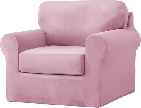 Sofa Cover with Separate Seat Cushions Covers and Backrests Covers Stretch Ektorp Sofa Covers Stylish Velvet Couch Slipcover Protector (Beige,Large 2 Seat Set 5 PCS) in Saudi Arabia