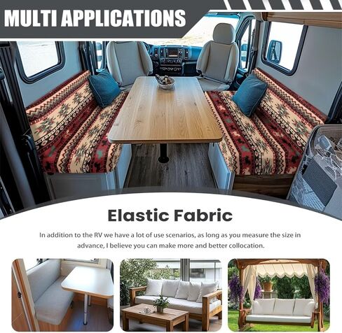 South Western RV Dinette Cushion Covers Booth Set Aztec Ethnic Tribal Horse RV Seat Covers Couch Cover 2 Cushion Sofa Camper Cushion Covers Washable Slipcovers Replacement in Kuwait