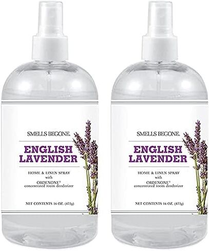SMELLS BEGONE Air Freshener Home & Linen Spray - 16 oz, Pack of 2 - Odor Eliminator - Made with Essential Oils - English Lavender Scent in Kuwait