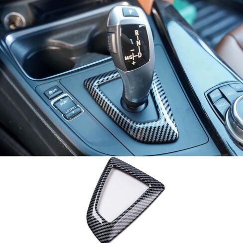 ملصق سيارة ملصق ناقل الحركة بمقبض ناقل الحركة بلون كربوني ABS إطار مناسب لملحقات BMW F20 F21 F22 F23 F30 F31 F32 F33 F34 F35 F36 (النمط C) in Saudi Arabia