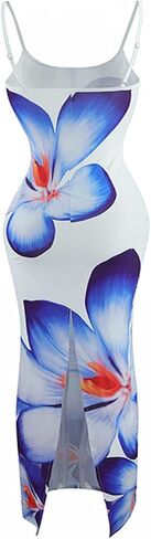 Summer Wedding Guest Dress Beach Wedding Dresses for Women Spaghetti Floral Tropical Maxi Elegant Vacation Dress in Kuwait