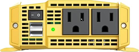 Krieger 1100 Watt 12V Power Inverter Dual 110V AC Outlets, Installation Kit Included, Automotive Back Up Power Supply For Blenders, Vacuums, Power Tools - ETL Approved Under UL STD 458 in Kuwait