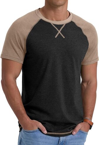 Askdeer Mens Cotton T-Shirt قصيرة الأكمام القمصان غير الرسمية in Saudi Arabia