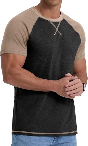 Askdeer Mens Cotton T-Shirt قصيرة الأكمام القمصان غير الرسمية in Saudi Arabia