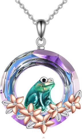 KQF Axolotl/Dolphin/Frog/Dragonfly Necklace Sterling Silver Animal Pendant Necklace with Crystal Animal Jewelry Mother'S Day Gifts for Women Girls in Saudi Arabia
