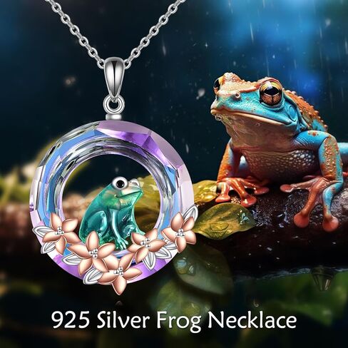 KQF Axolotl/Dolphin/Frog/Dragonfly Necklace Sterling Silver Animal Pendant Necklace with Crystal Animal Jewelry Mother'S Day Gifts for Women Girls in Saudi Arabia