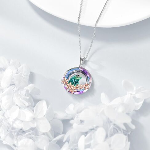KQF Axolotl/Dolphin/Frog/Dragonfly Necklace Sterling Silver Animal Pendant Necklace with Crystal Animal Jewelry Mother'S Day Gifts for Women Girls in Saudi Arabia