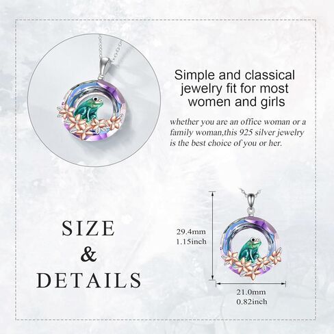 KQF Axolotl/Dolphin/Frog/Dragonfly Necklace Sterling Silver Animal Pendant Necklace with Crystal Animal Jewelry Mother'S Day Gifts for Women Girls in Saudi Arabia
