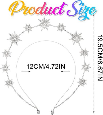 Kilshye Star Headband Rhinestone Halo Crown Headpiece Goddess Hair Accessories for Women (Silver) in Saudi Arabia