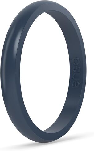 Enso Rings Halo Stackable Silicone Ring – Multi Color Unisex Wedding Engagement Band – Thin Minimalist Band – 2.54mm, 1.5mm Thick in Kuwait