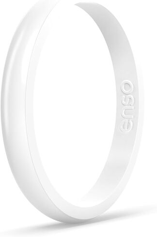Enso Rings Halo Stackable Silicone Ring – Multi Color Unisex Wedding Engagement Band – Thin Minimalist Band – 2.54mm, 1.5mm Thick in Kuwait