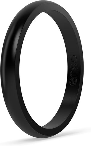 Enso Rings Halo Stackable Silicone Ring – Multi Color Unisex Wedding Engagement Band – Thin Minimalist Band – 2.54mm, 1.5mm Thick in Kuwait