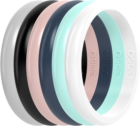 Enso Rings Halo Stackable Silicone Ring – Multi Color Unisex Wedding Engagement Band – Thin Minimalist Band – 2.54mm, 1.5mm Thick in Kuwait