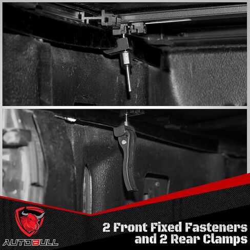 Hard Top Tri Fold tonneau Cover Compatible with 2019-2024 Ford Ranger 5ft Bed (61") Alloy Steel and Fiberglass Made in Kuwait