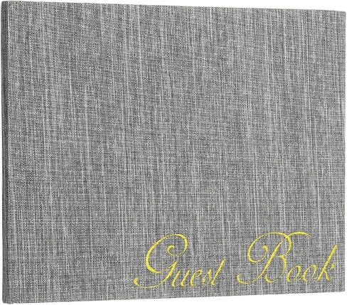 PATIKIL Elegant Guestbook, 9"x7" Fabric Wedding Guest Book Stylish Sign in Book with 50 Blank 120GSM Paper for Receptions Birthdays Funerals Special Events, Black in Saudi Arabia