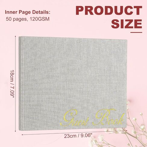 PATIKIL Elegant Guestbook, 9"x7" Fabric Wedding Guest Book Stylish Sign in Book with 50 Blank 120GSM Paper for Receptions Birthdays Funerals Special Events, Black in Saudi Arabia