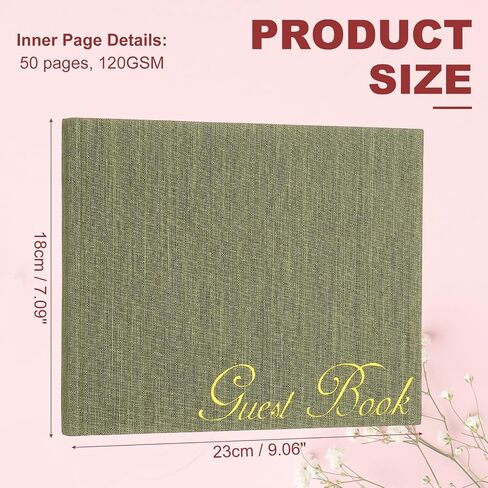 PATIKIL Elegant Guestbook, 9"x7" Fabric Wedding Guest Book Stylish Sign in Book with 50 Blank 120GSM Paper for Receptions Birthdays Funerals Special Events, Black in Saudi Arabia