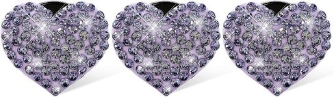 3 PCS Bling Car Air Vent Clips, Crystal Heart Shaped Auto Air Conditioning Outlet Clip, Rhinestone Air Freshener for Women Girls, Sparkly Vehicle Interior Decor Accessories(Blue) in Kuwait