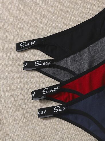 WDIRARA Women's 7 Pack Panty Set Letter Tape Underwear Panties in Kuwait