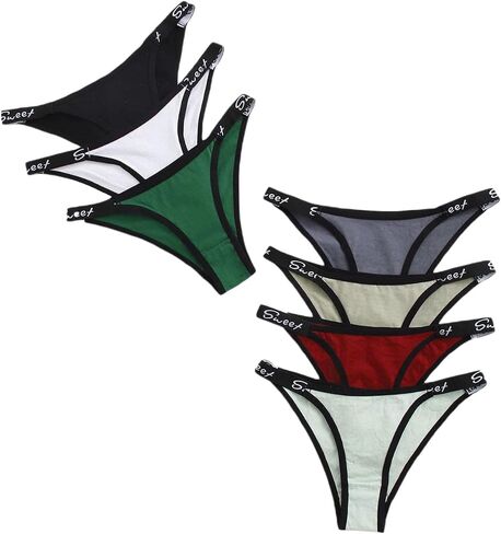 WDIRARA Women's 7 Pack Panty Set Letter Tape Underwear Panties in Kuwait