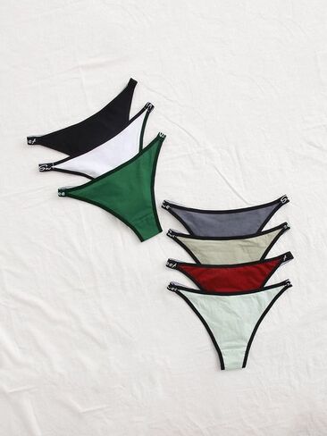 WDIRARA Women's 7 Pack Panty Set Letter Tape Underwear Panties in Kuwait