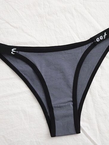 WDIRARA Women's 7 Pack Panty Set Letter Tape Underwear Panties in Kuwait