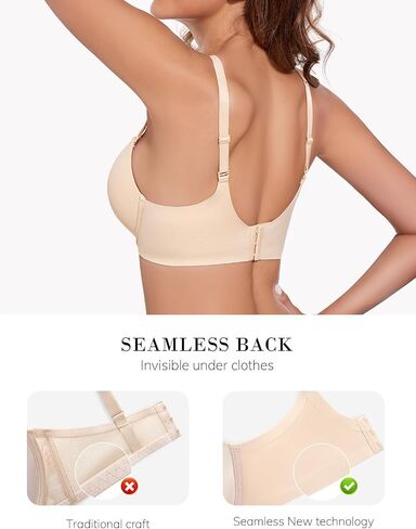 Padded Push Up Bras for Women Bombshell Add Cup Size Plunge Everyday T-Shirt Bra Underwire Support in Saudi Arabia