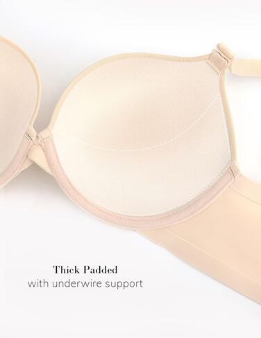 Padded Push Up Bras for Women Bombshell Add Cup Size Plunge Everyday T-Shirt Bra Underwire Support in Saudi Arabia