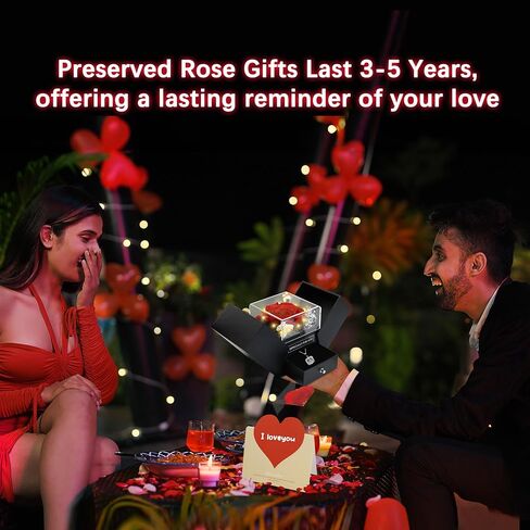 Preserved Real Roses with I Love You Necklace-Eternal Forever Flowers Rose Gifts for Mom Grandma Wife Girlfriend on Mothers Day Birthday Valentines Christmas Anniversary Romantic Gifts for Her(Red) in Saudi Arabia