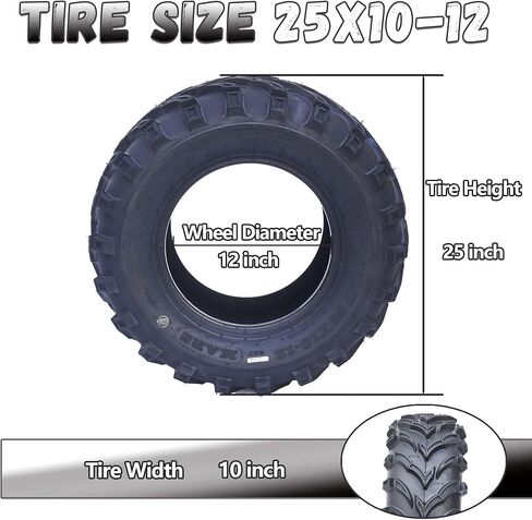 ATV Tires 26x9-12 6PR, 26x9x12 6PR All-Terrain Tires Set of 2, 26 9 12 Atv Tires Puncture And Abrasion Resistant, Optimum Grip Pattern for Enhanced Off-Road, Handling for Off-Road in Saudi Arabia