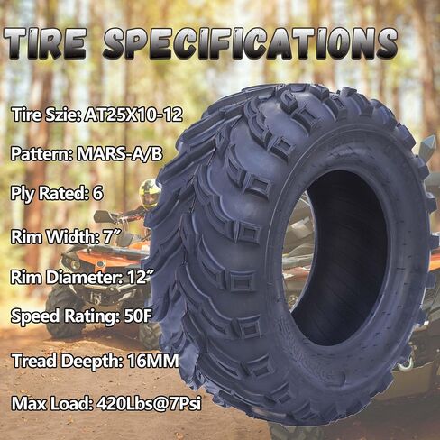 ATV Tires 26x9-12 6PR, 26x9x12 6PR All-Terrain Tires Set of 2, 26 9 12 Atv Tires Puncture And Abrasion Resistant, Optimum Grip Pattern for Enhanced Off-Road, Handling for Off-Road in Saudi Arabia