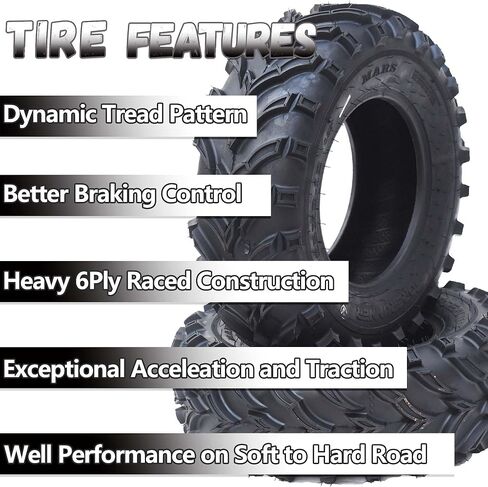 ATV Tires 26x9-12 6PR, 26x9x12 6PR All-Terrain Tires Set of 2, 26 9 12 Atv Tires Puncture And Abrasion Resistant, Optimum Grip Pattern for Enhanced Off-Road, Handling for Off-Road in Saudi Arabia