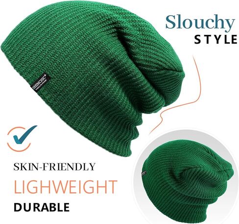 SHINCHIC Mens Winter Slouchy Knit Beanie Hats for Women Men Stretchy Soft Skull Cap Warm Long Ski Hat for Winter in Kuwait