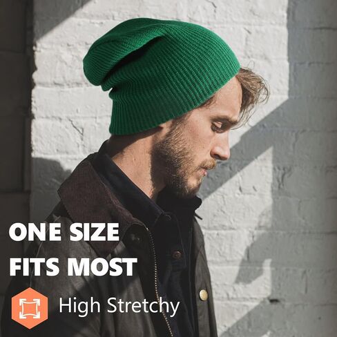 SHINCHIC Mens Winter Slouchy Knit Beanie Hats for Women Men Stretchy Soft Skull Cap Warm Long Ski Hat for Winter in Kuwait