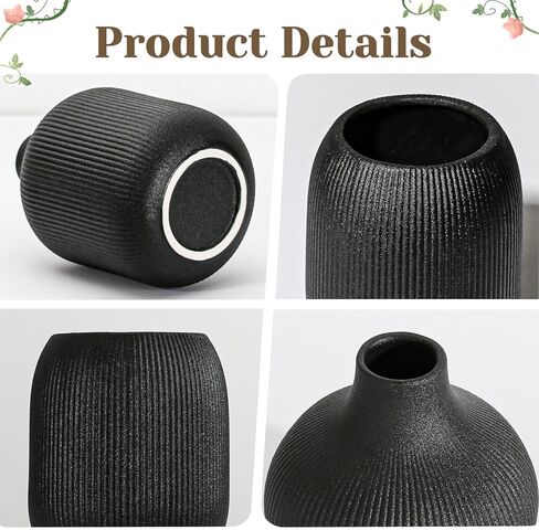 مجموعة مزهرية من السيراميك الحديثة من 3 ، ملمس مضلع بوهو ديكور المنزل الحد الأدنى ، المزهريات الزخرفية الصغيرة للقطعة المركزية ، الرف ، الطاولة - لمسة جمالية للمساحات المحايدة والانتقالية in Kuwait