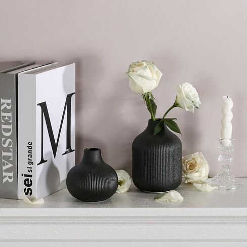 مجموعة مزهرية من السيراميك الحديثة من 3 ، ملمس مضلع بوهو ديكور المنزل الحد الأدنى ، المزهريات الزخرفية الصغيرة للقطعة المركزية ، الرف ، الطاولة - لمسة جمالية للمساحات المحايدة والانتقالية in Kuwait