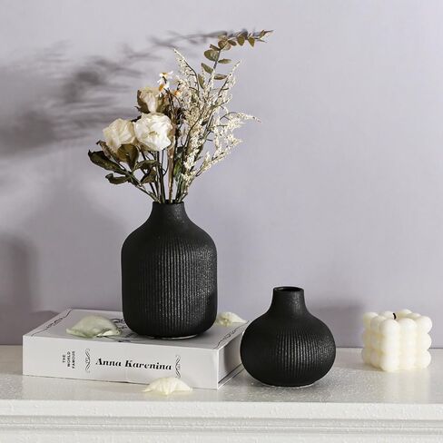 مجموعة مزهرية من السيراميك الحديثة من 3 ، ملمس مضلع بوهو ديكور المنزل الحد الأدنى ، المزهريات الزخرفية الصغيرة للقطعة المركزية ، الرف ، الطاولة - لمسة جمالية للمساحات المحايدة والانتقالية in Kuwait