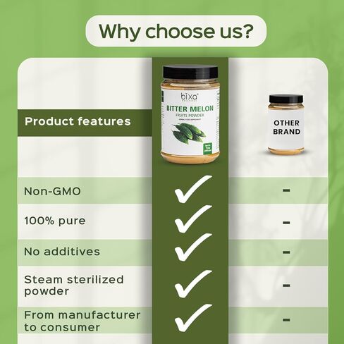 Bixa Botanical Bitter Melon Extract 5% Bitters| Normal Blood Levels | Skin & Blood Oxygenation | 60 Veg Capsules(450mg) in Kuwait