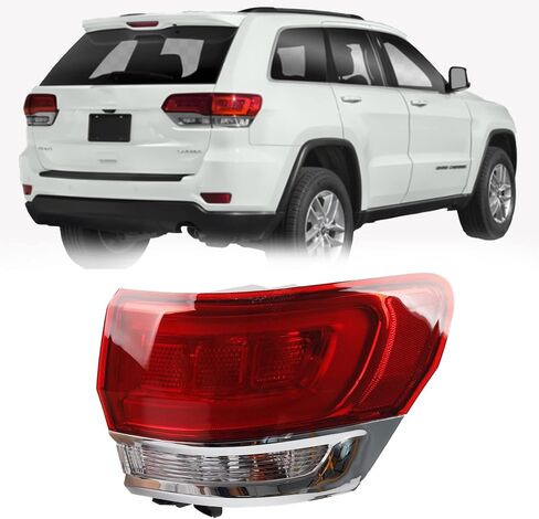 Dasbecan Left Driver Side Outer Tail Light Assembly Compatible with 2014-2021 Jeep Grand Cherokee Laredo/Limited/Overland/Summit Replaces 68110017AF CH2804106 Taillight Halogen Type in Saudi Arabia
