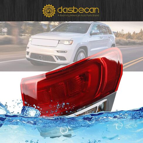 Dasbecan Left Driver Side Outer Tail Light Assembly Compatible with 2014-2021 Jeep Grand Cherokee Laredo/Limited/Overland/Summit Replaces 68110017AF CH2804106 Taillight Halogen Type in Saudi Arabia