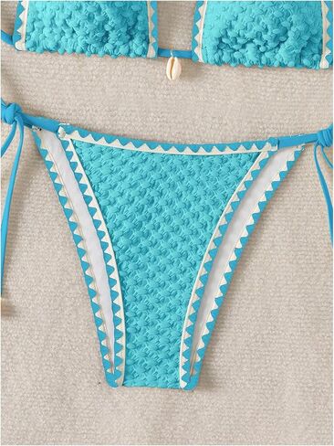 طقم بيكيني للشاطئ مكون من قطعتين من SHENHE للسيدات مكون من قطعتين من ملابس السباحة ذات الرسن كتلة الألوان in Saudi Arabia